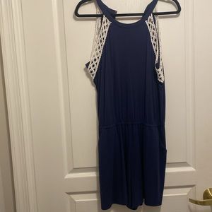 Lilly Pulitzer Lace and Navy Romper Size M